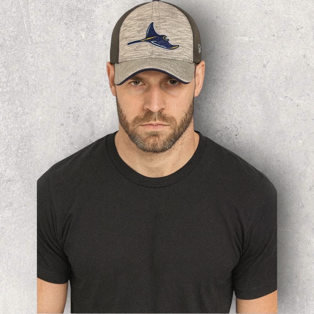 Tampa Bay Rays New Era 39THIRTY M/L Flex Fit Hat Gray Stingray Logo MLB